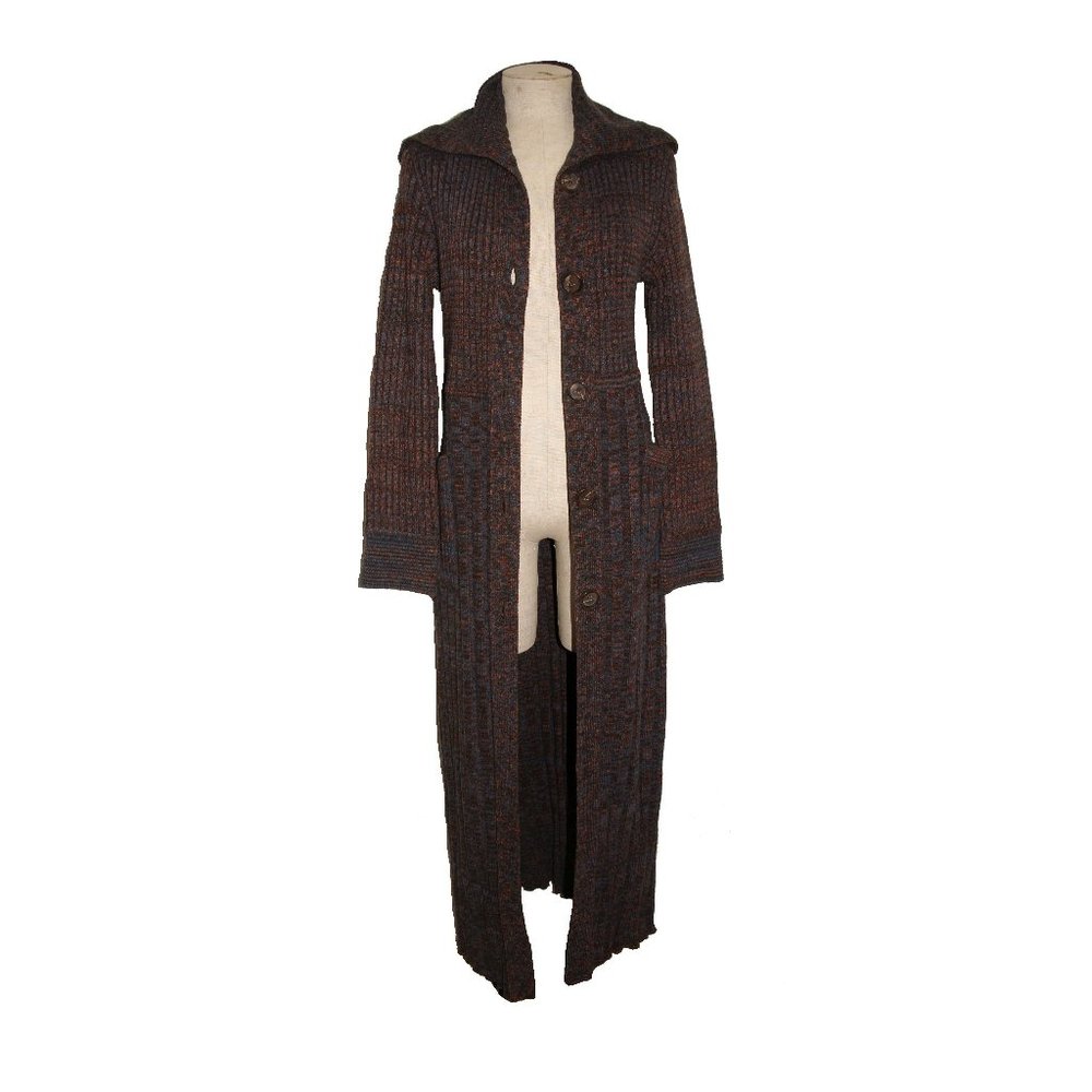 Vintage 70's ARTE Long Cardigan Sweater Duster S/M - Picture 2 of 8